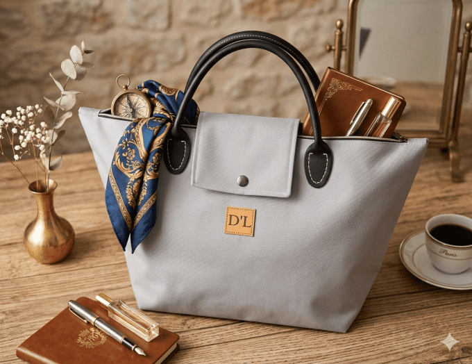 SAC TOILE GRIS CLAIR