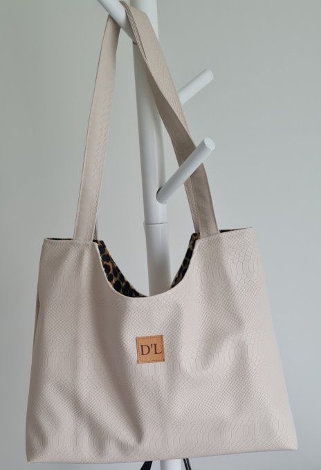 grand sac simili blanc cassé/ écru