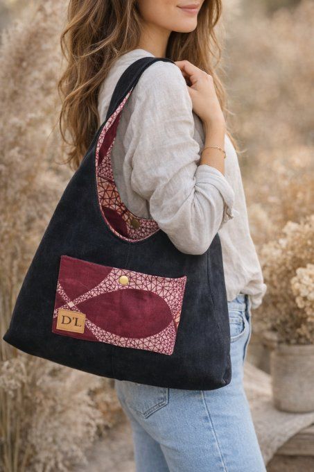 PORTÉ EPAULE NOIR ET WAX