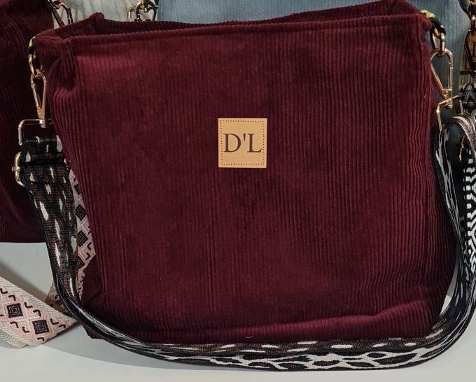 SAC VELOURS BORDEAUX