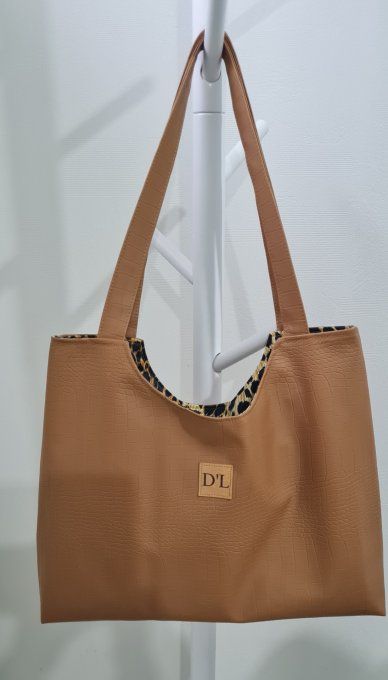 GRAND SAC SIMILI CROCO CAMEL